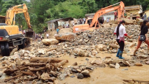 A landslide experiences in Mu Cang Chai district of Yen Bai (Illustrative photo: Nha Hue)