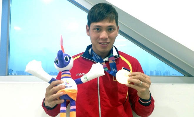 Vietnamese swimmer Vo Thanh Tung at the 2014 Asian Para Games (Source: VNA)