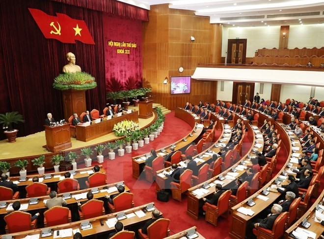 The 12th Party Central Committee opened its sixth session in Hanoi on October 4 (Photo: VNA)