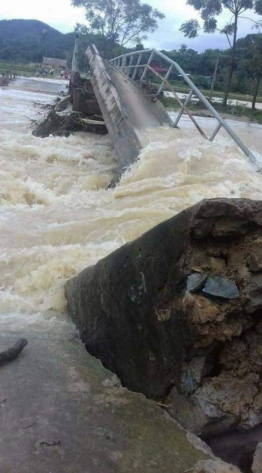 Flash flood sweeps away a local bridge