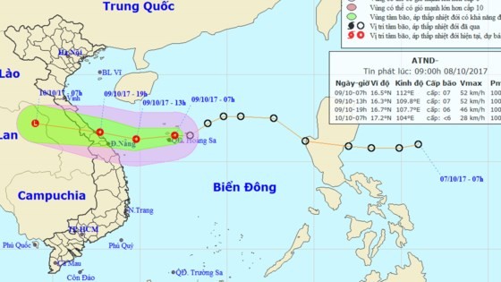 Position of typhoon Khanun (Source: NHMFC)