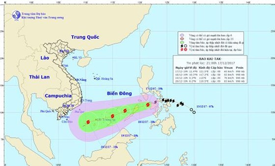 Position of typhoon Kai-tak (Photo:NHMFC)