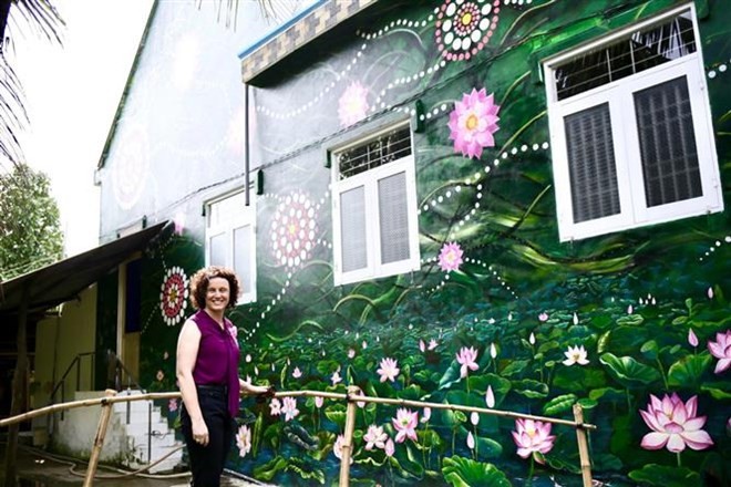 The Vietnam-Australia Mural Village was launched in Tan Tich ward, Cao Lanh city, Dong Thap province, on January 26 (Photo: VNA)