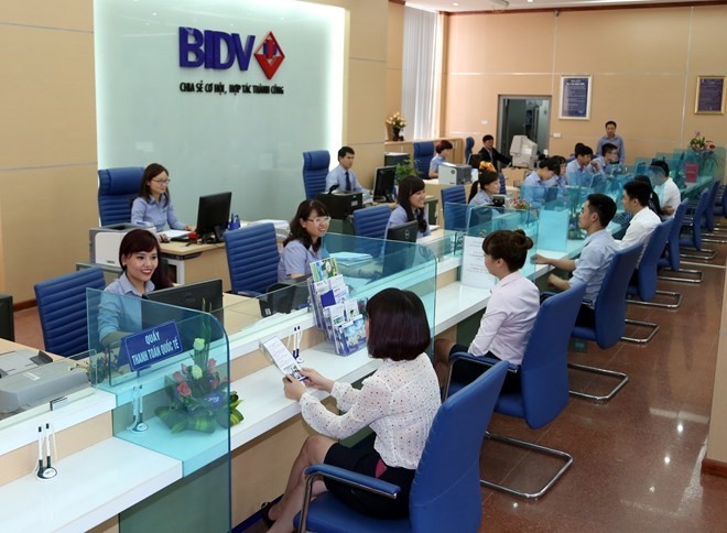 A transaction office of the Bank for Investment and Development of Vietnam (BIDV) (Photo: Vietnamplus)