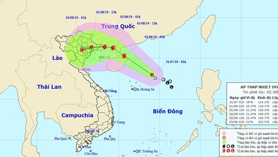 Tropical storm is expected to make landfall in Vietnam's North- Central provinces from Quang Ninh to Nam Dinh.