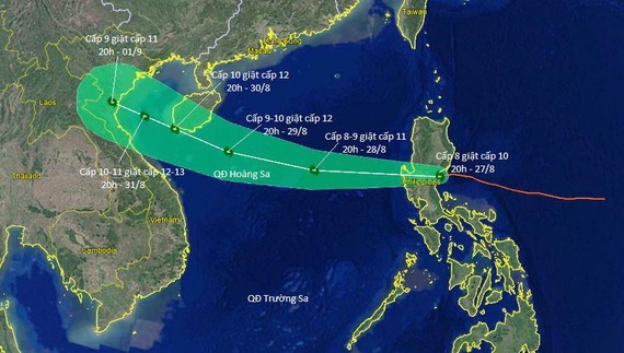 Typhoon Podul enters East Sea 