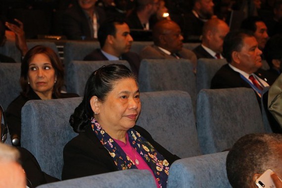 Vietnamese National Assembly Permanent Vice Chairwoman Tong Thi Phong at the 141st Assembly of the Inter-Parliamentary Union (IPU) in Serbia. (Photo: VNA)