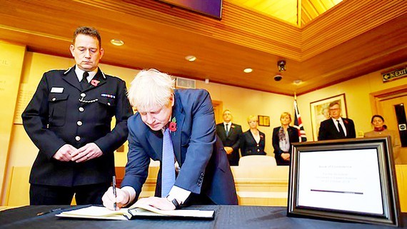 Prime Minister Boris Johnson signed a book of condolence