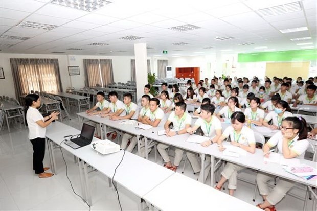 Vietnamese nurses are trained before going to work in Japan (Photo: VNA)