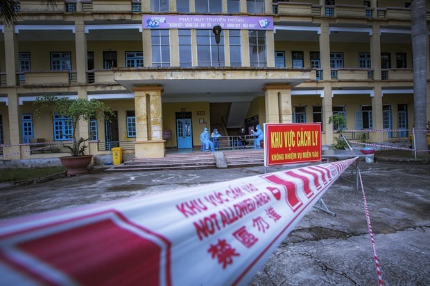 A COVID-19 quarantine area at a military school of Hoa Binh province (Photo: VNA) 