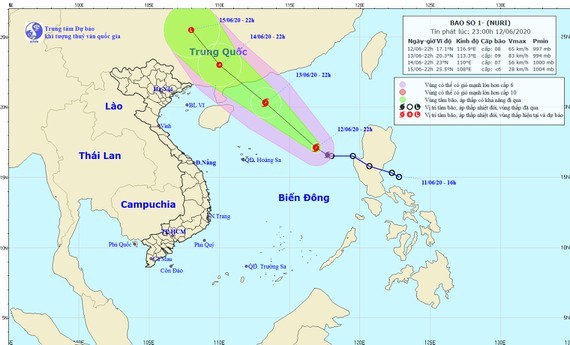 Tropical storm enters the East Sea (Photo:the National Hydrology Meteorology Forecast Center)