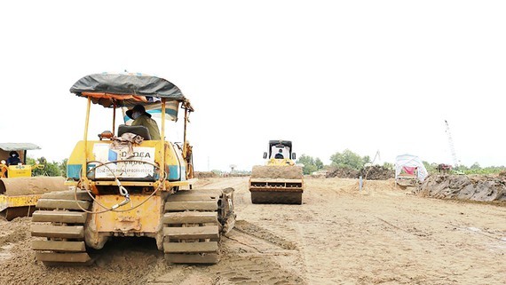 On the construction site of Trung Luong - My Thuan Expressway Project