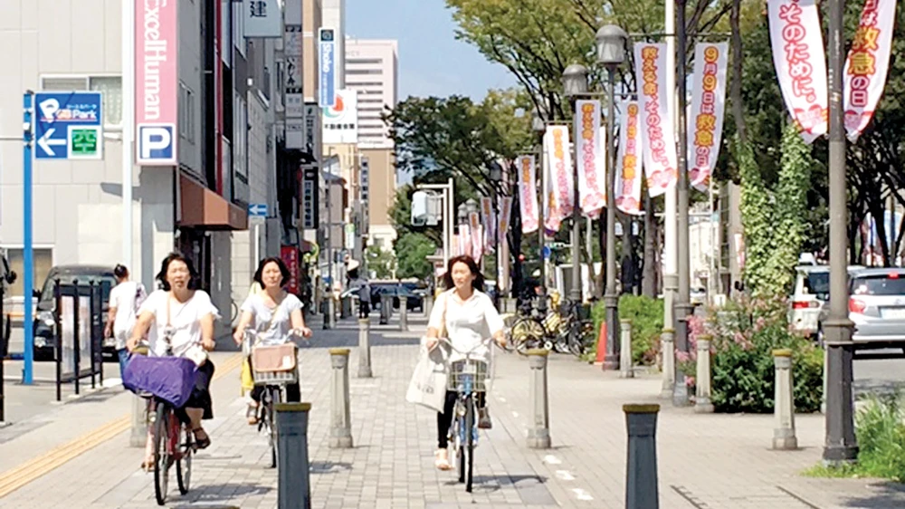 Đạp xe đạp giúp người Nhật Bản rèn luyện sức khỏe 