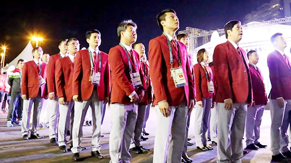Đoàn Thể thao Việt Nam dự AIMAG 2017 với lực lượng khá hùng hậu. Ảnh: HUY THẮNG