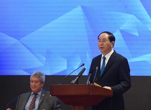 國家主席陳大光在開幕會上發表指導意見。（圖源：仲海）