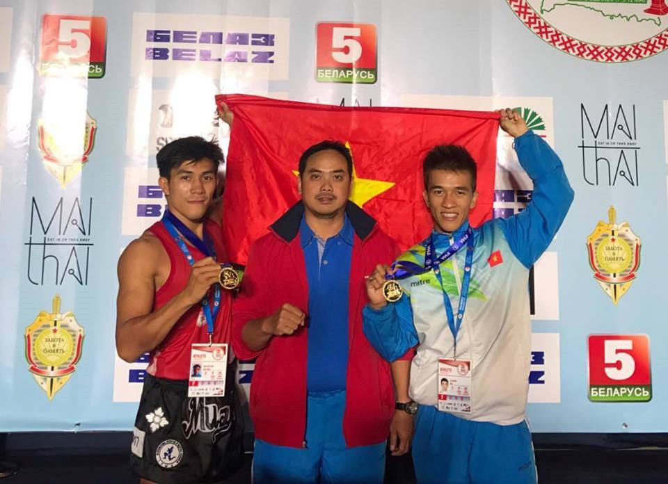 越南選手阮陳唯一（左一）第７次奪金。（圖源：互聯網）