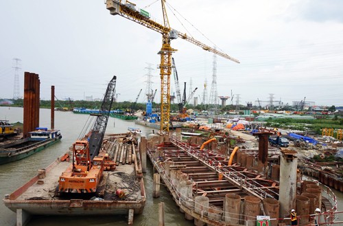 圖為中南建設投資份公司所施工的蕉渠防淹工程項目。（圖源：友元）