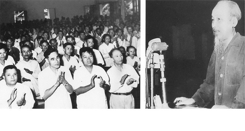 胡志明主席1963年7月27日出席黨中央政治局舉行貫徹提高責任意識、 加強經濟財政管理、技術改進和肅貪、反浪費、官僚運動（“三建三反” 運動）決議的會議。