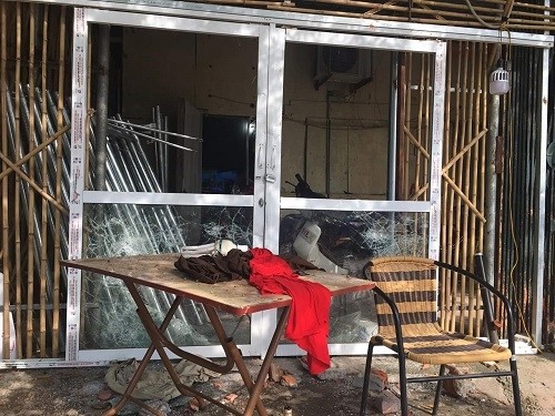 勇哥私宅遭歹徒破壞的現場。（資料圖來源：Vnexpress）