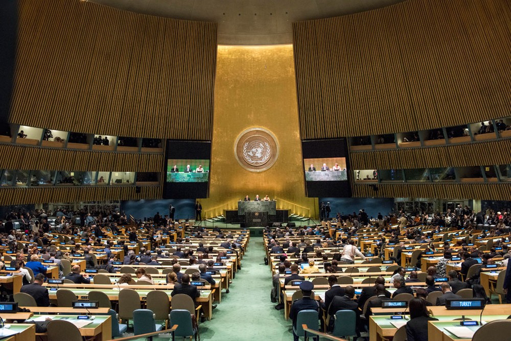 圖為聯合國大會全景。（資料圖：聯合國）