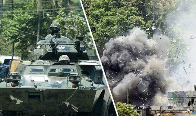 菲政府軍隊出動與武裝分子交火。（圖源：路透社）