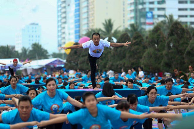 慶祝第3次國際瑜伽日。（圖源：VOV）