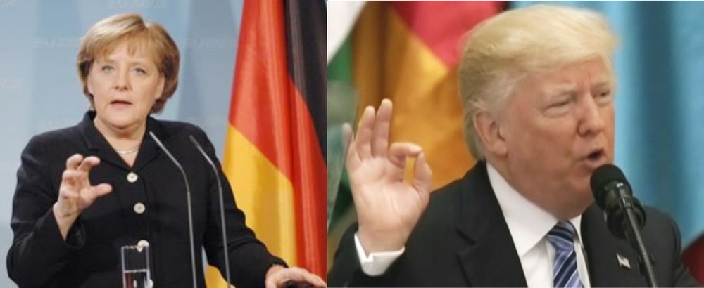 圖為德國總理默克爾(左)與美國總統特朗普。（圖源：互聯網）
