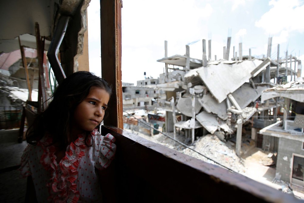 圖為加沙的一名女孩。（圖源：聯合國兒童基金會）