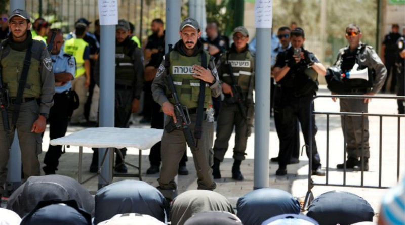 以色列警方逐漸開放耶路撒冷老城內阿克薩清真寺及其所在的聖殿山(穆斯林稱“尊貴禁地”)，同時強化該區域的安保力度。(圖源：互聯網)