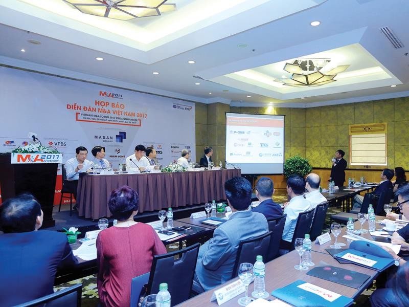 由《投資報》昨(20)日在河內市舉辦的2017年越南併購論壇新聞發佈會。（圖源：德清）