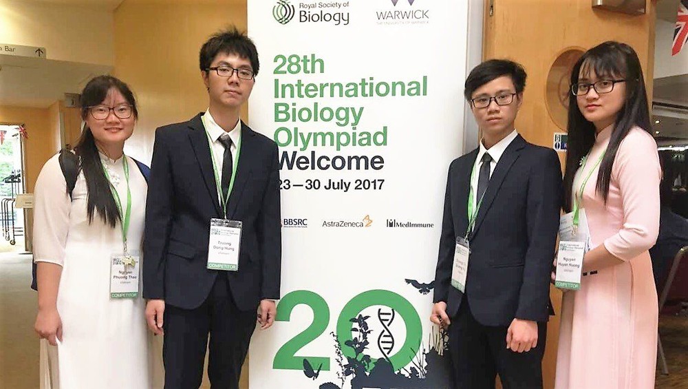 圖為2017年國際生物學奧林匹克競賽的越南學生團。