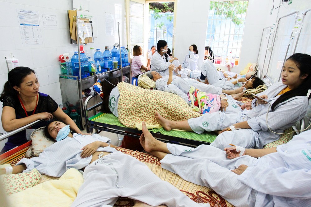 圖為河內市白梅醫院入院接受治療的登革熱患者。（圖源：互聯網）