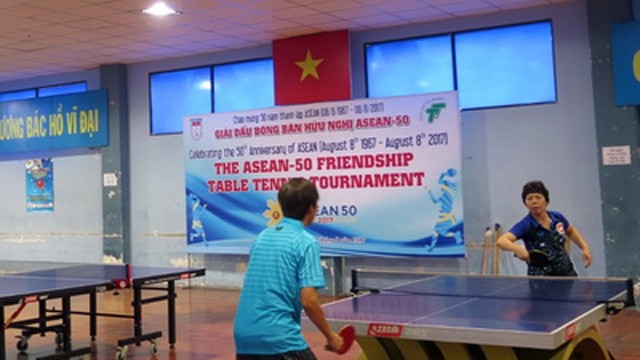 東盟-50乒乓球友誼賽比賽一瞥。（圖源：互聯網）