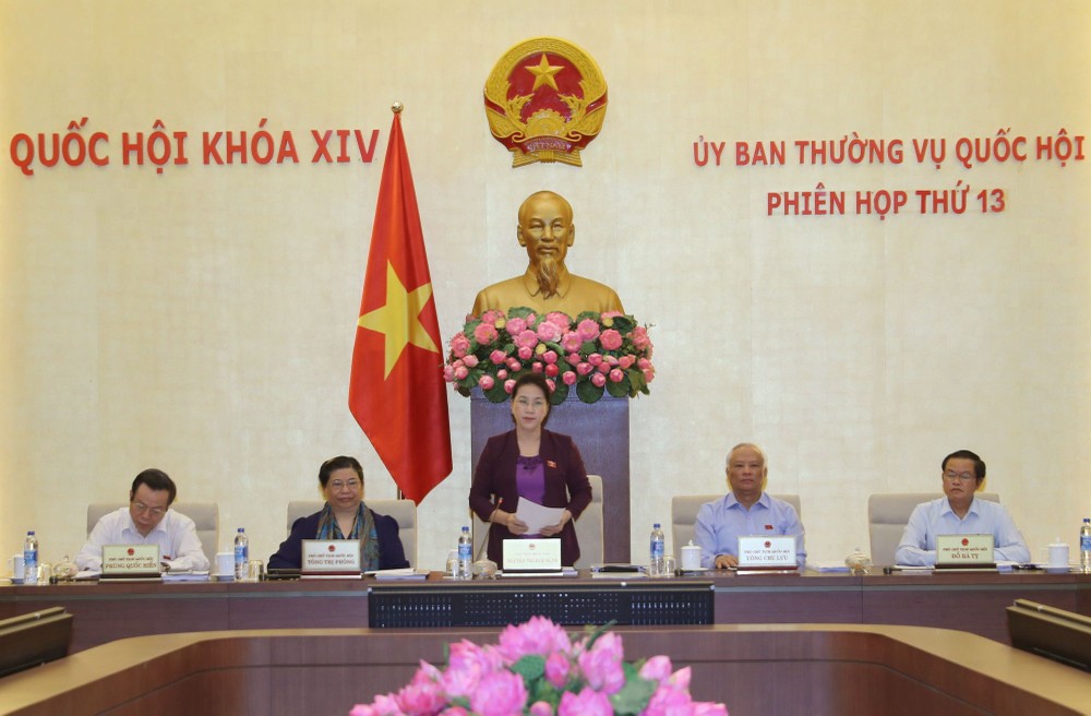 國會主席阮氏金銀在國會常務委員會第13次會議上致開幕詞。（圖源：互聯網）