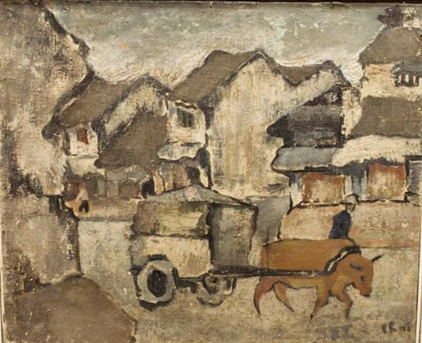 被視為裴春派畫家作品的《老街》面對複製畫懸案。