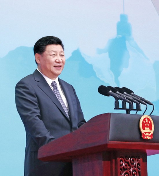 中國國家主席習近平3日在廈門國際會展中心出席金磚國家工商論壇開幕式，並發表題為《共同開創金磚合作第二個“金色十年”》的主旨演講。（圖源：新華網）