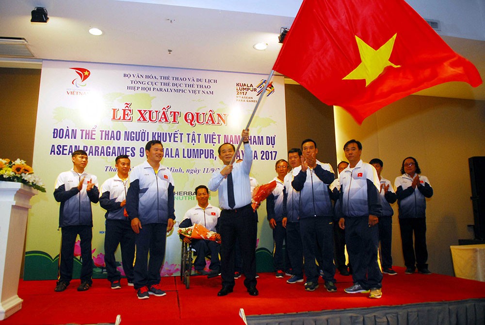 2017年東南亞殘疾人運動會越南體育代表團出征儀式。