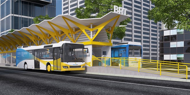 武文傑-梅志壽大道的快速巴士線(1號BRT線)車站設計圖。（圖源：市交通運輸廳）