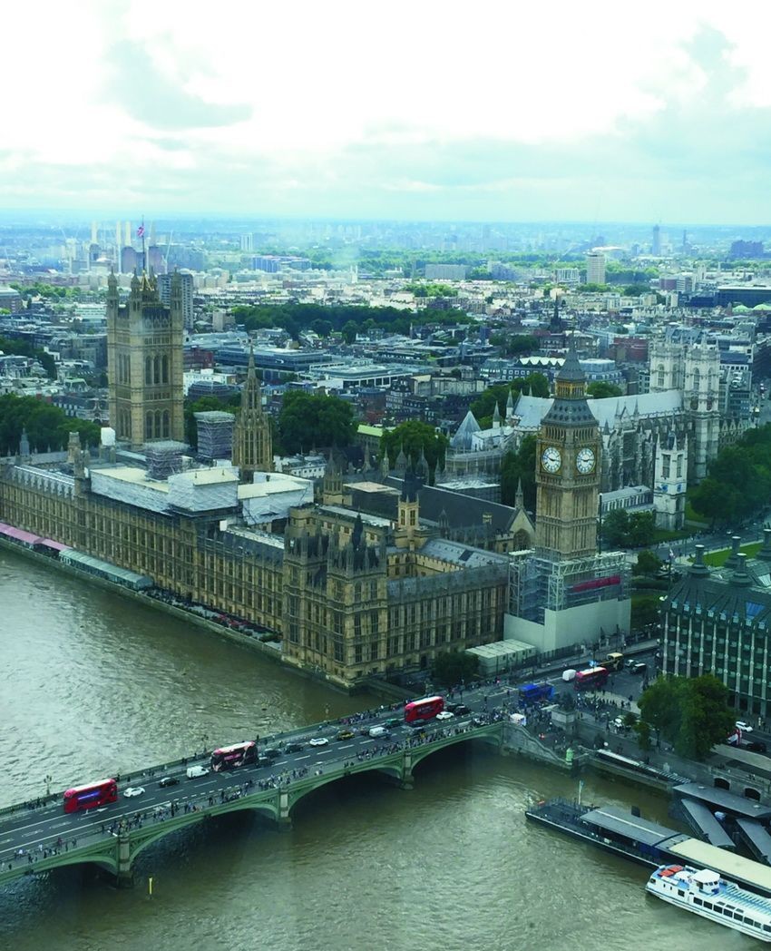 從倫敦眼俯瞰整個倫敦市景區。（圖源：互聯網）
