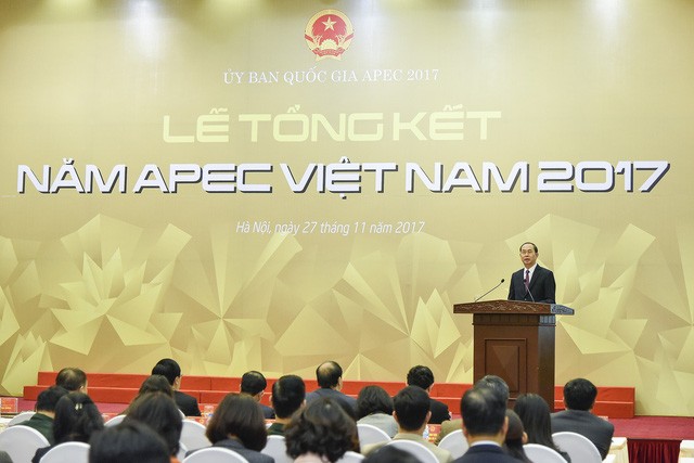 國家主席陳大光在總結會議上致詞。（圖源：互聯網）