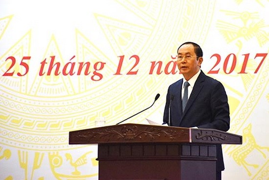 國家主席陳大光出席會議並發表講話。（圖源：金龜）