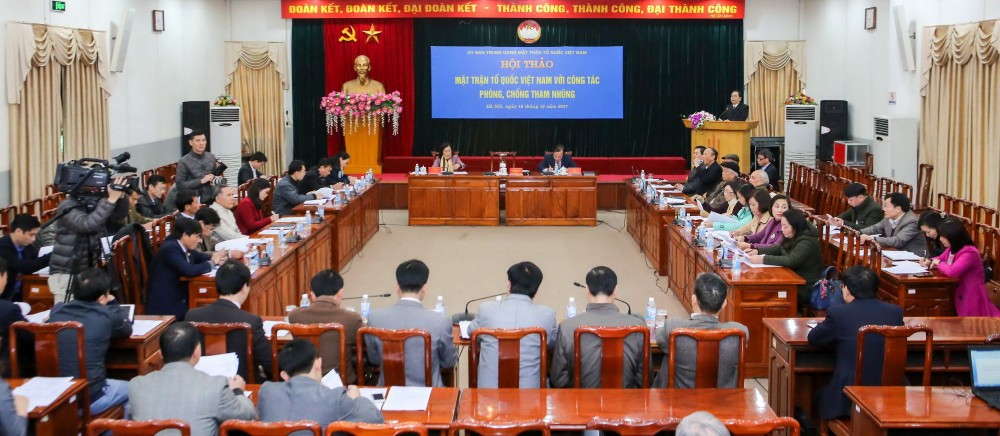 圖為越南祖國陣線中央委員會日前召開“越南祖國陣線與肅貪工作”研討會現場一隅。（圖源：光榮）