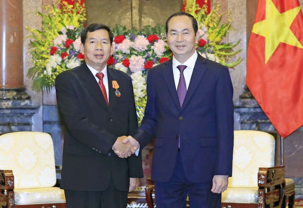 國家主席陳大光(右)接見西提丹帕院長。