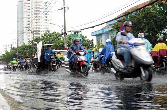 本市多條街道因潮汛受淹。（示意圖源：互聯網）