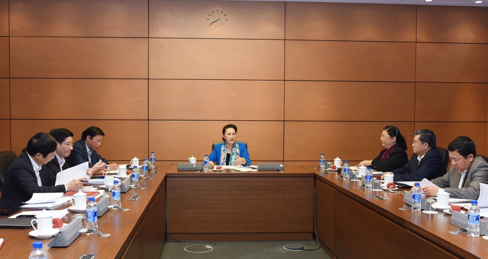 2017-2018年任期亞太議會論壇(APPF)主席阮氏金銀主持了第26屆APPF論壇(APPF-26)的年會籌備工作會議。（圖源：VOV）