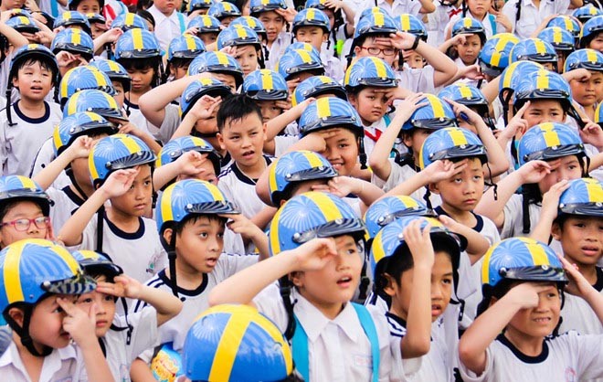 市交通安全委員會副主任阮玉祥稱，2018是兒童交通安全年，建議儘早建設交通主題公園，為兒童進行交通安全訓練教育工作服務。（示意圖源：海安）