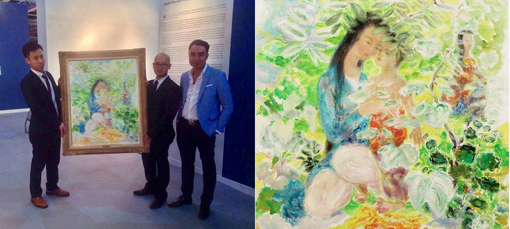 陳俊鈴收藏家在香港Sothby’s拍賣行投得黎普的《花園內母子》畫作。