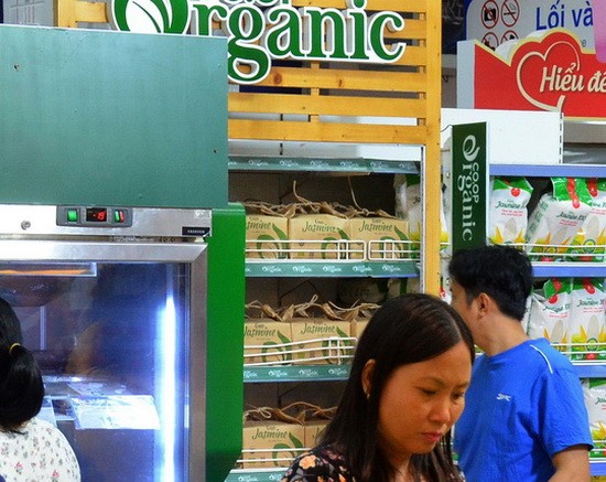 在 Saigon Co.op 超市銷售的有機大米。