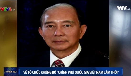 自稱“越南國家臨時政府”的“總理”陶明君(陶文)。（圖源：VTV視頻截圖）