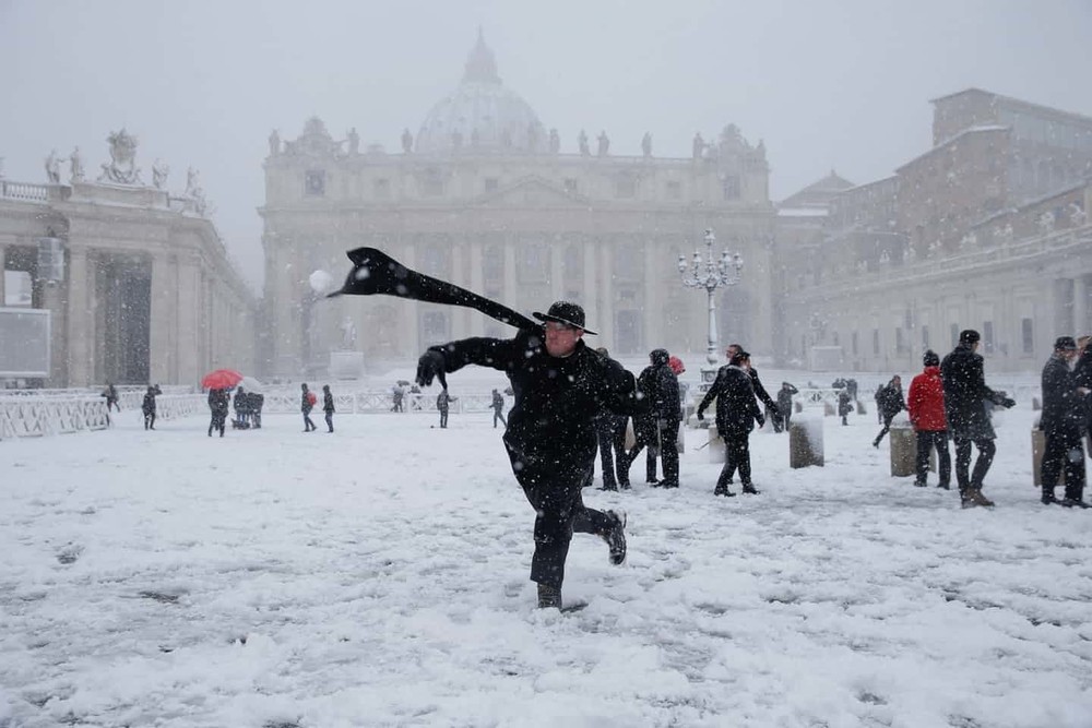 意大利羅馬迎來大雪。（圖源：路透社）